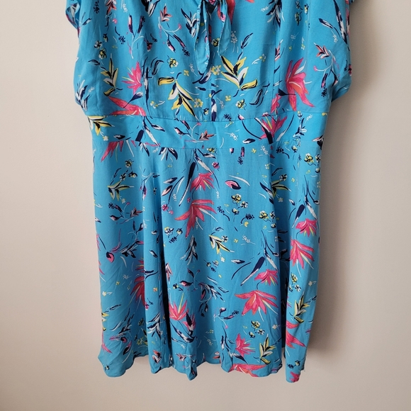 In Every Story Tropical Blue Floral Midi Dress size 2X - Picture 5 of 13